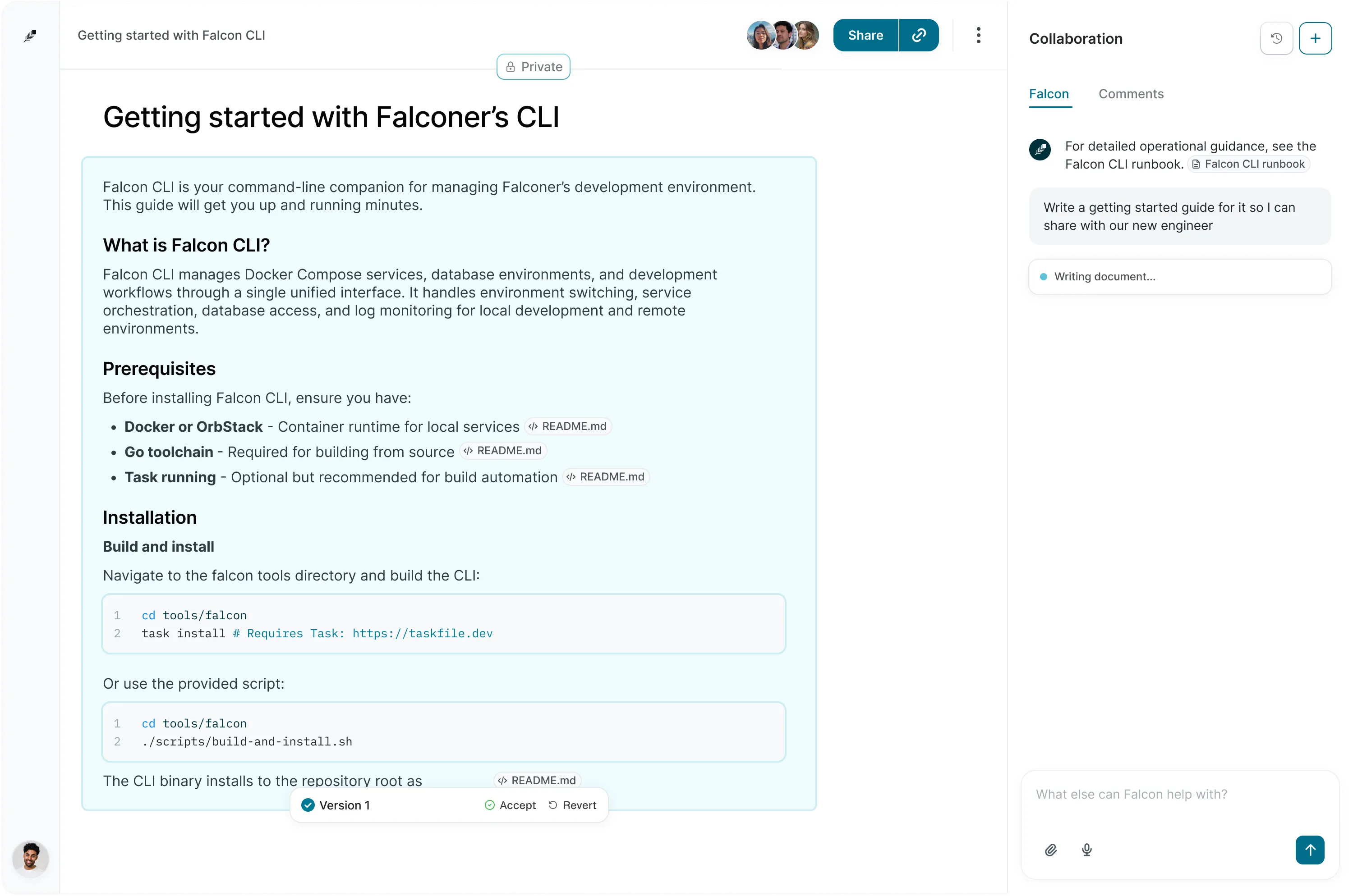Falconer app